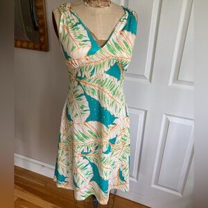 Tropical Leaf Print Dress